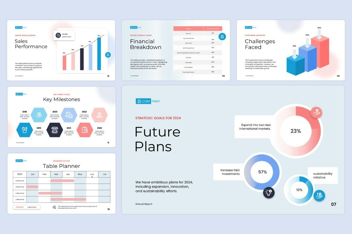 公司年度报告 PPT模版 (PPTX)
