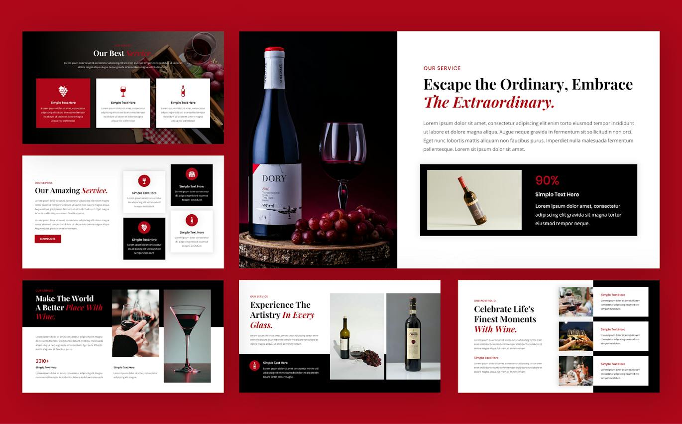 葡萄酒产品展示PPT模版 (PPTX)