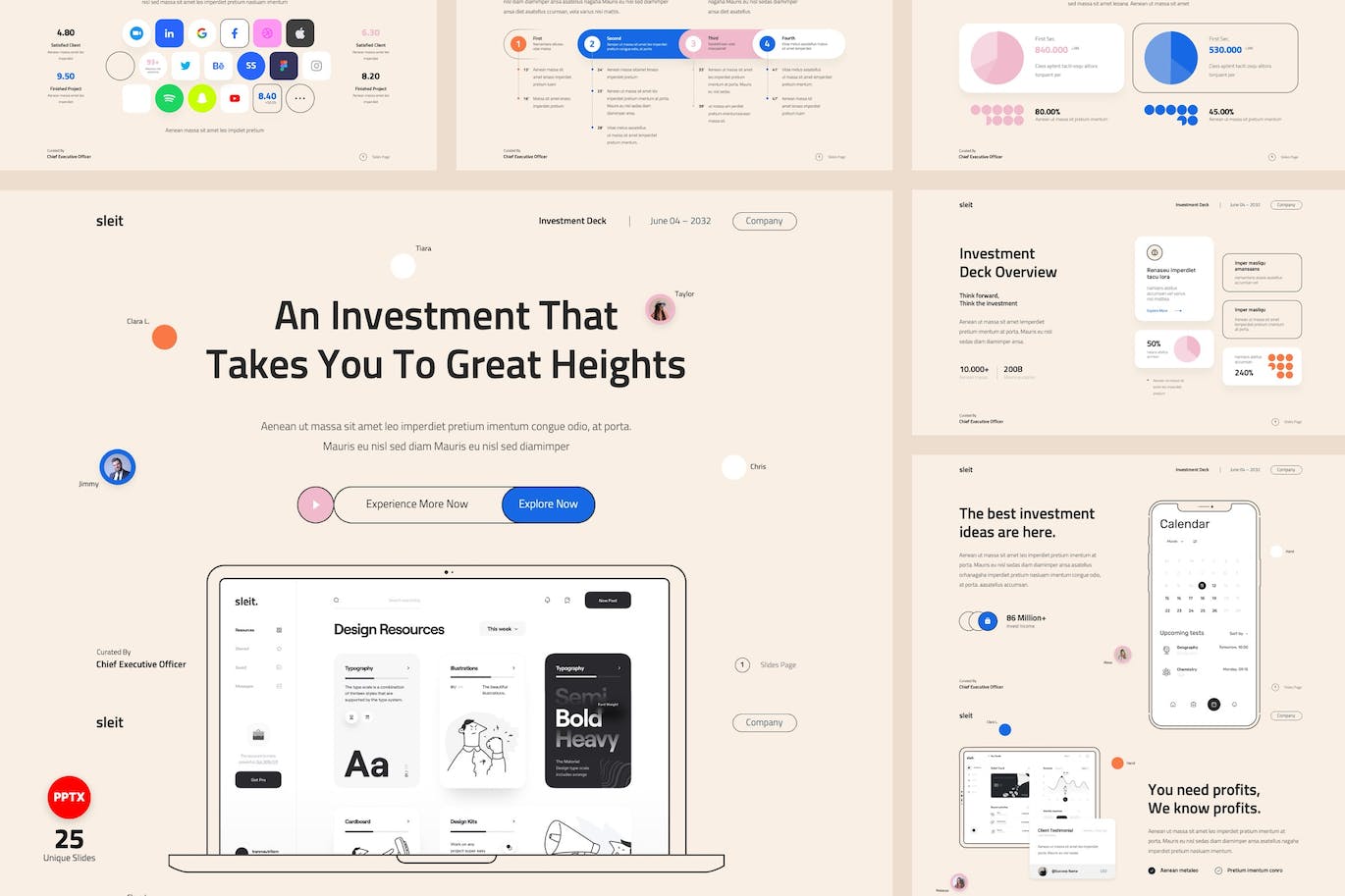 商业计划投资者推介材料 PPT模版 (PPTX)