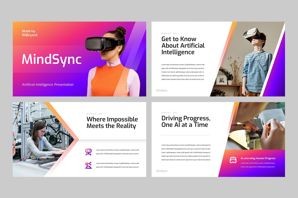 人工智能简报 PPT模版 (PPTX)