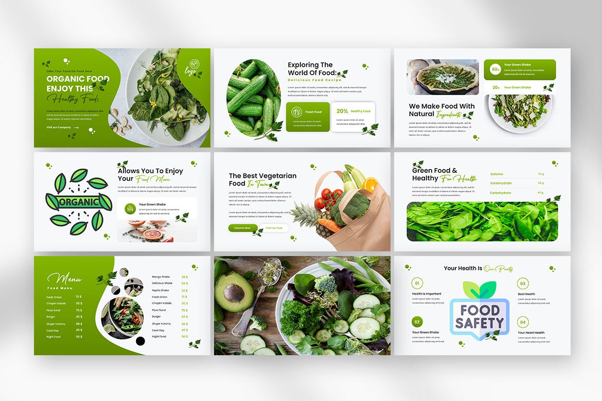 现实的有机食品 PPT模版 (PPT,PPTX)