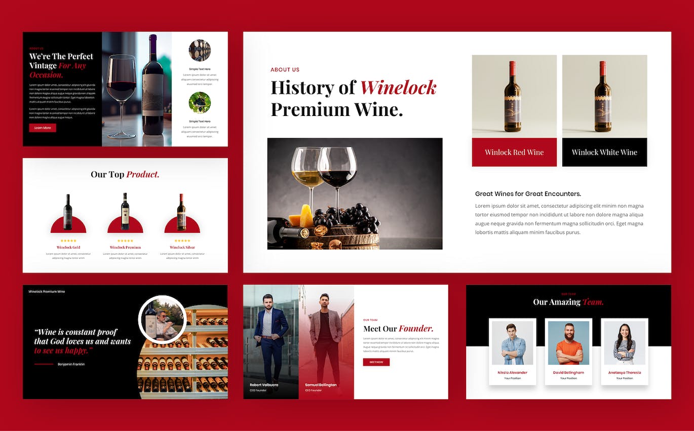 葡萄酒产品展示PPT模版 (PPTX)