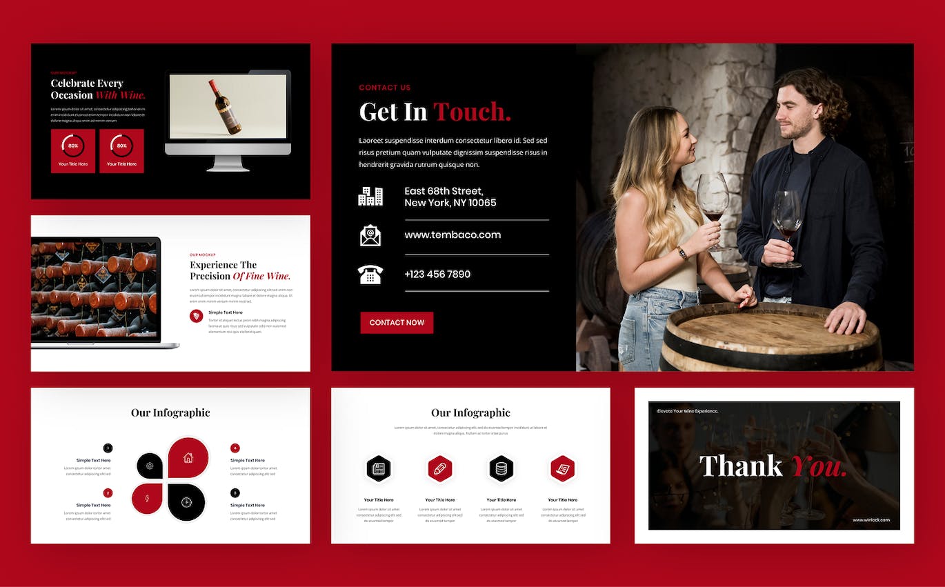 葡萄酒产品展示PPT模版 (PPTX)