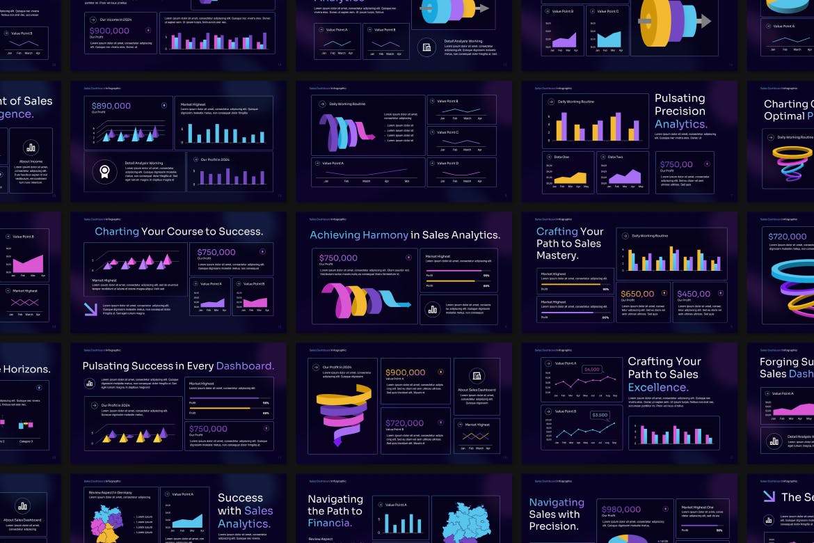 销售仪表板 PPT模版 (PPTX)