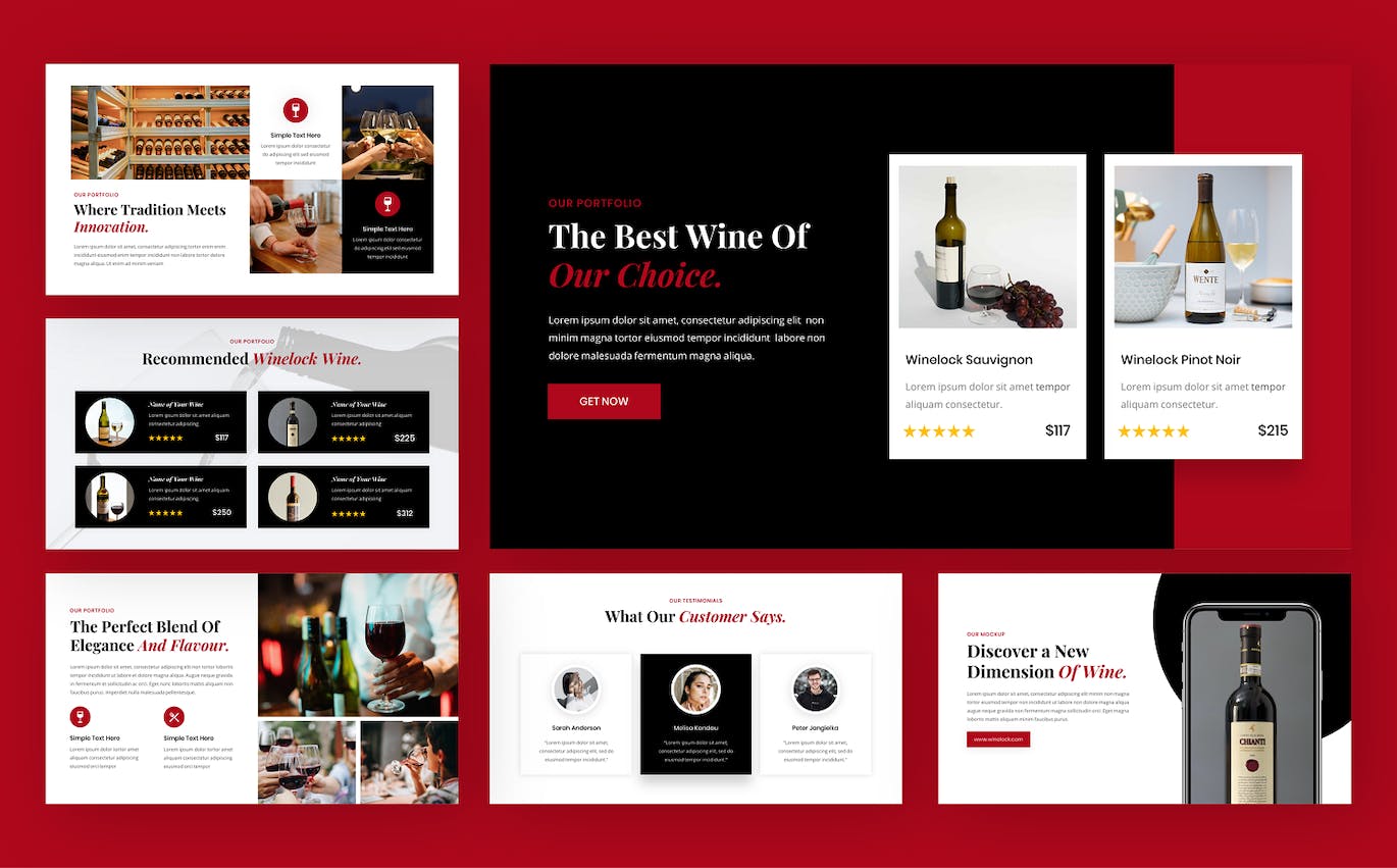 葡萄酒产品展示PPT模版 (PPTX)