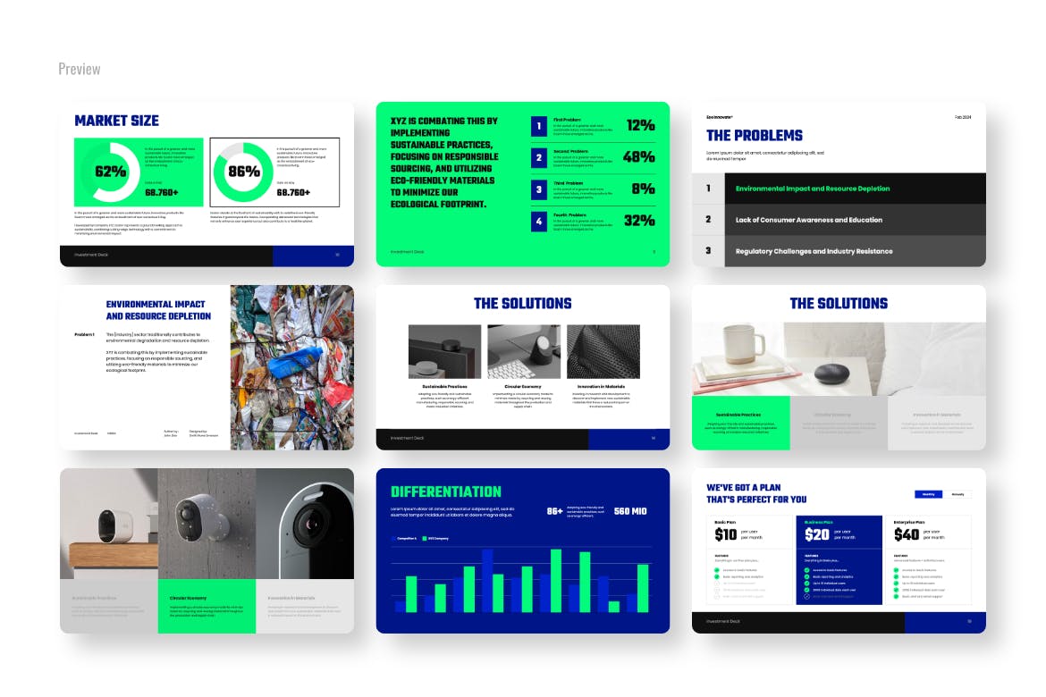 可持续发展宣传材料幻灯片PPT模版 (PPTX)