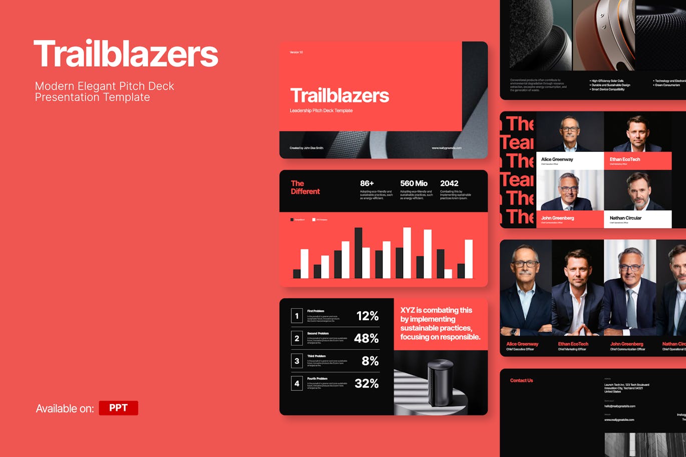 开拓者队现代优雅的宣传演讲稿PPT模版 (PPTX)