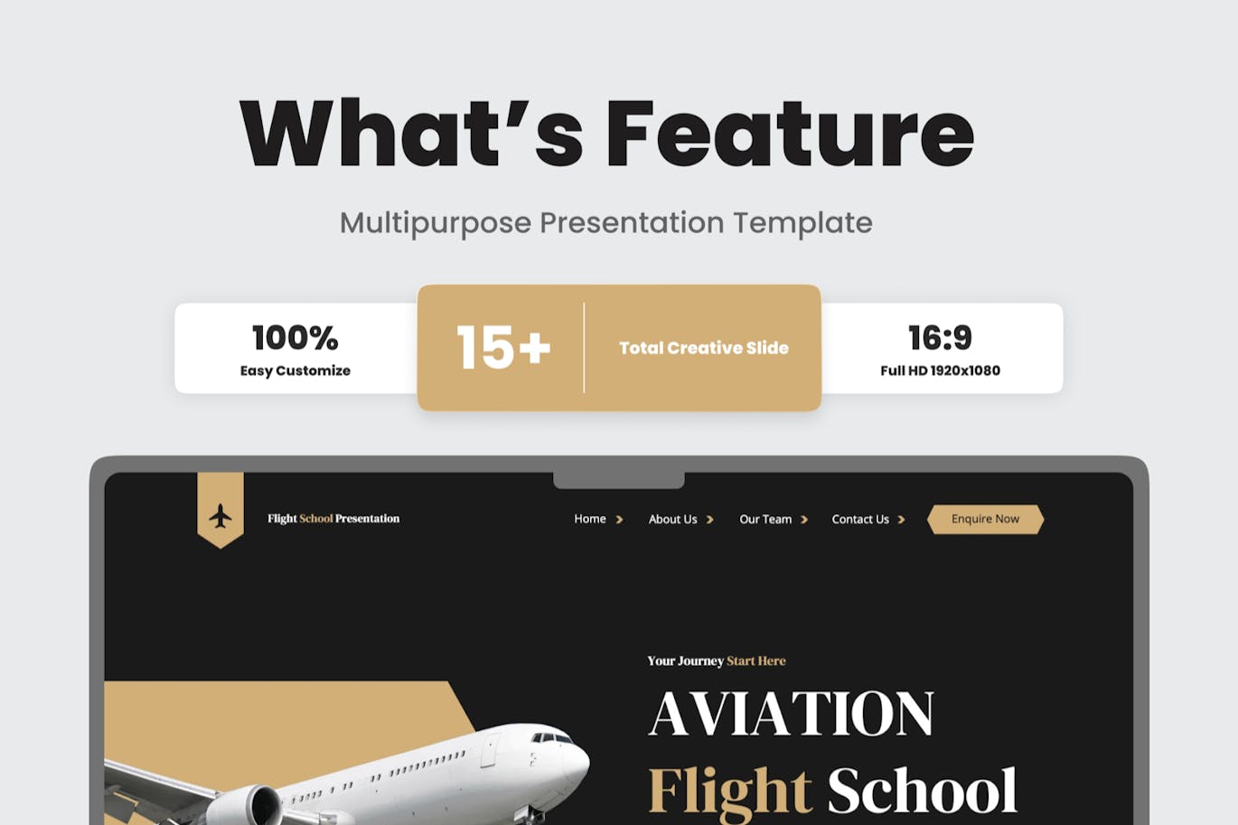 航空飞行学校PPT模版 (PPTX)