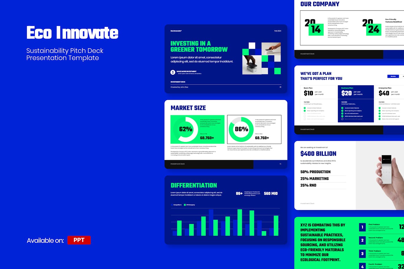 可持续发展宣传材料幻灯片PPT模版 (PPTX)