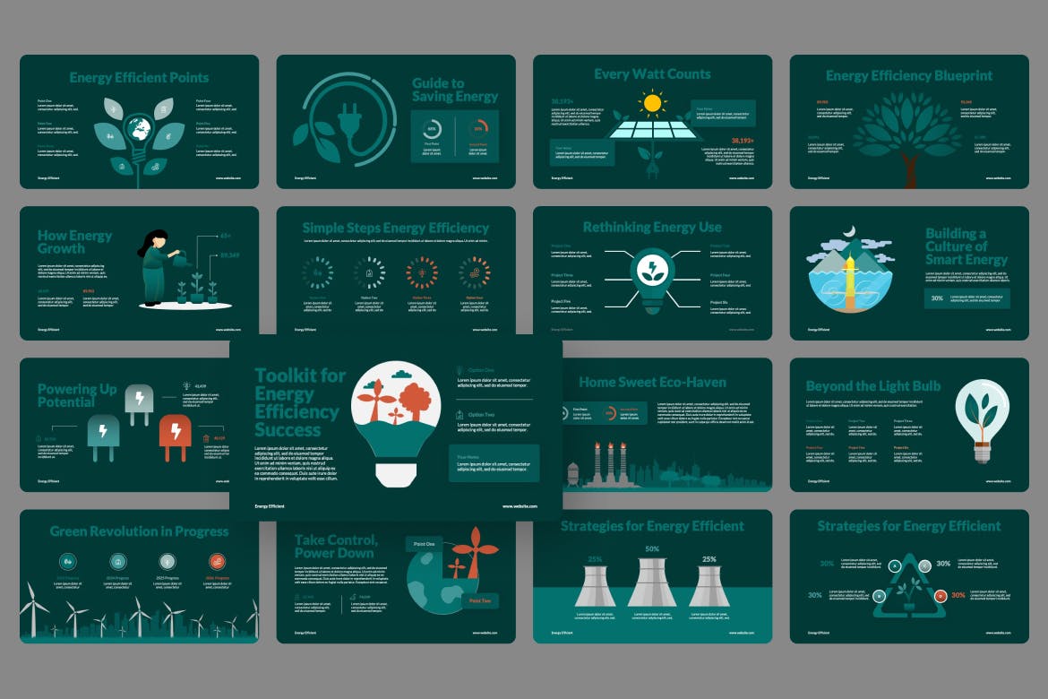 能源效率PPT模版 (PPTX)