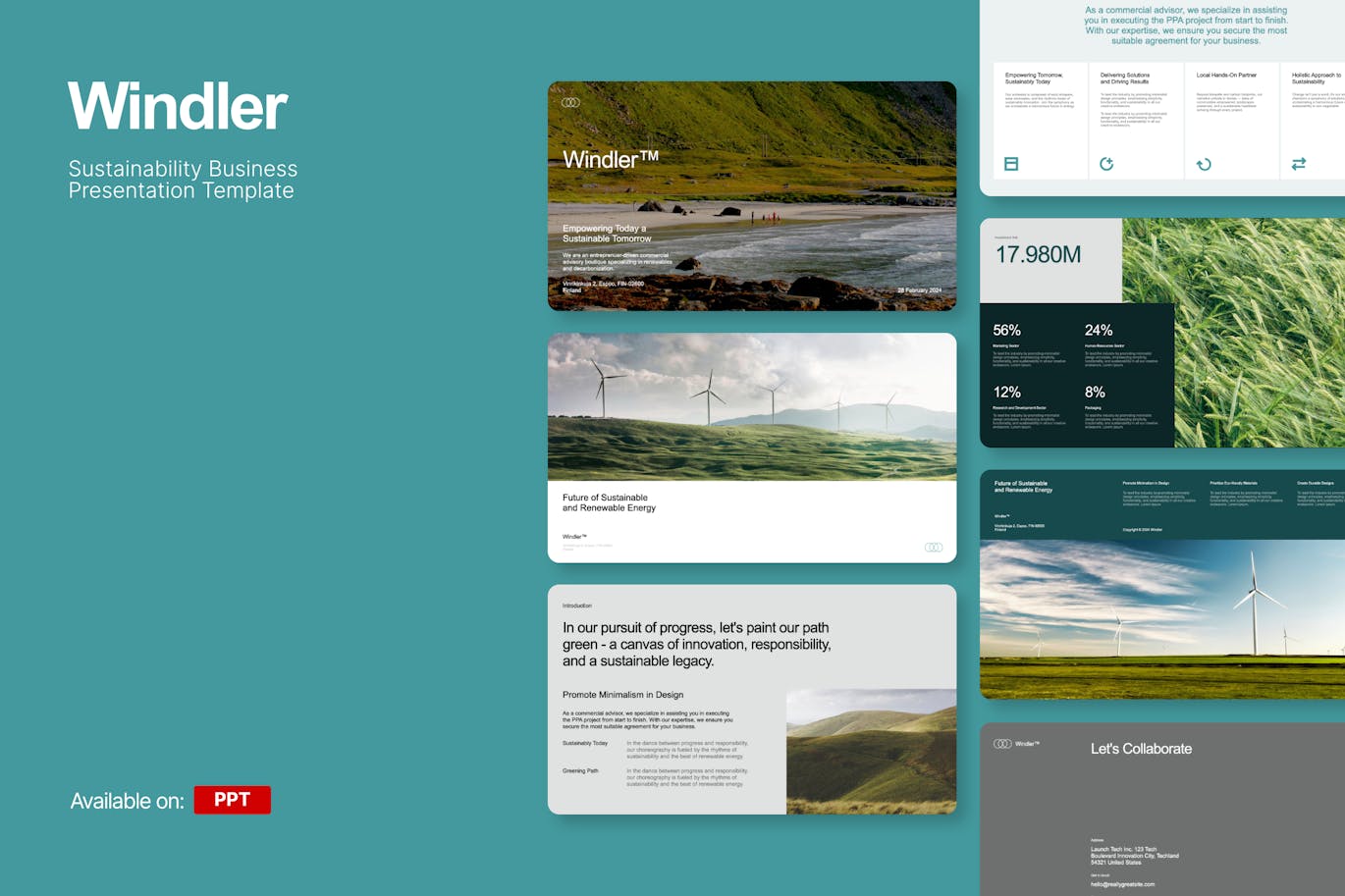 可持续发展业务简报PPT模版 (PPTX)