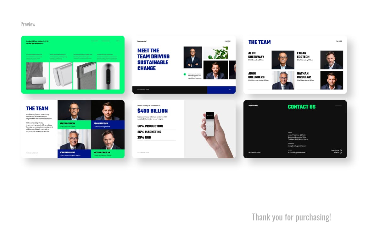 可持续发展宣传材料幻灯片PPT模版 (PPTX)