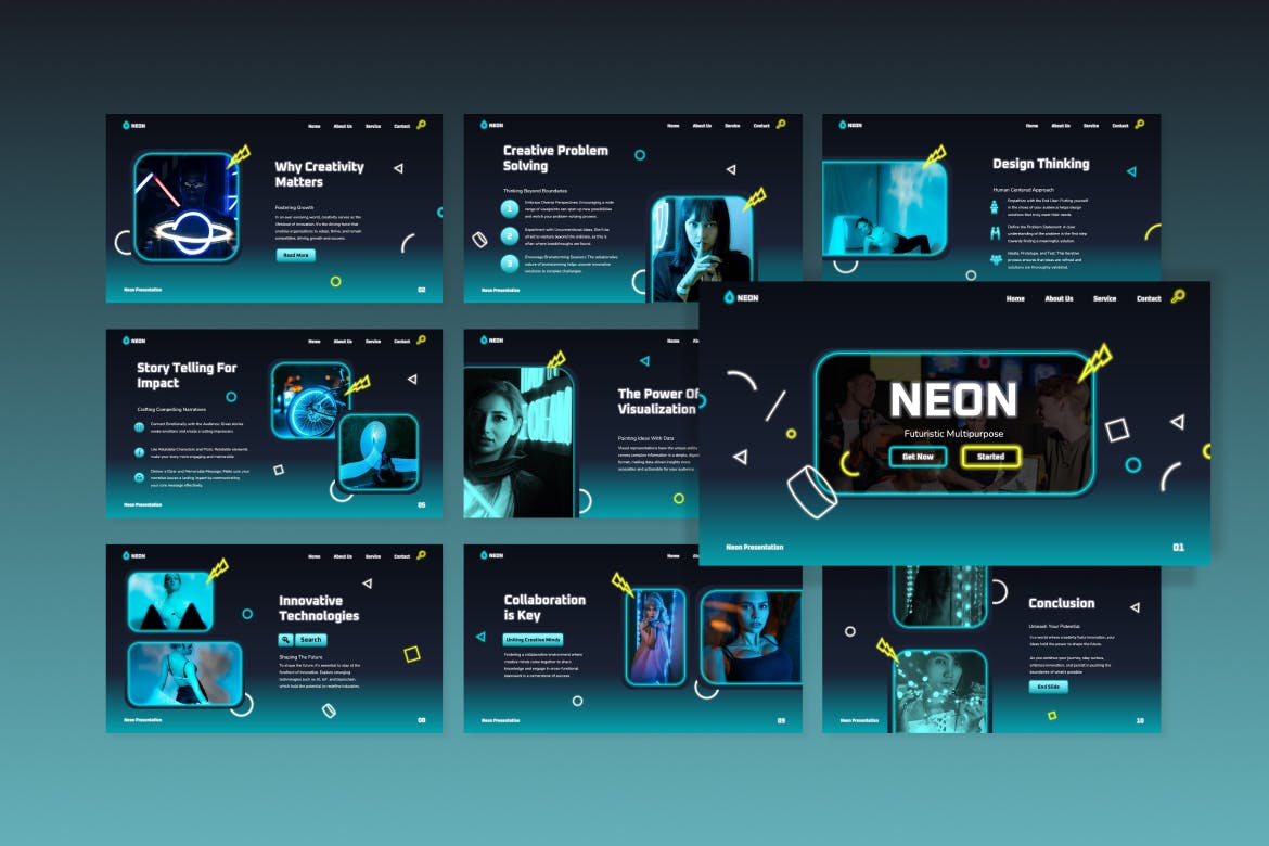 未来派多功能PPT模版 (PPT,PPTX)