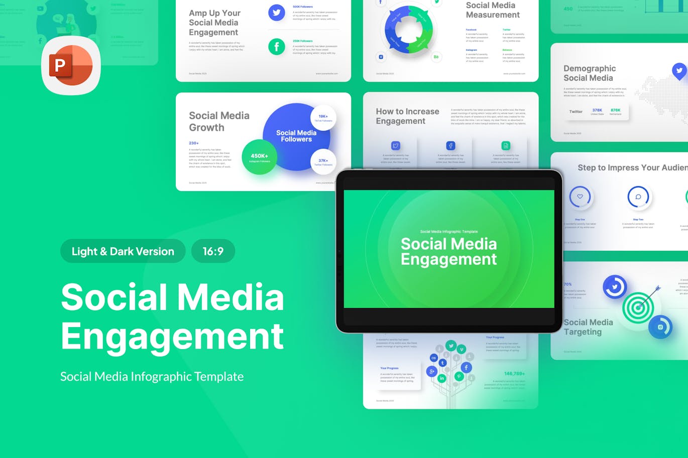 社交媒体参与PPT模版 (PPTX)
