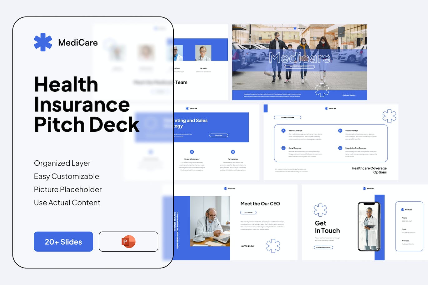 健康保险宣传材料 PPT模版 (PPT,PPTX)