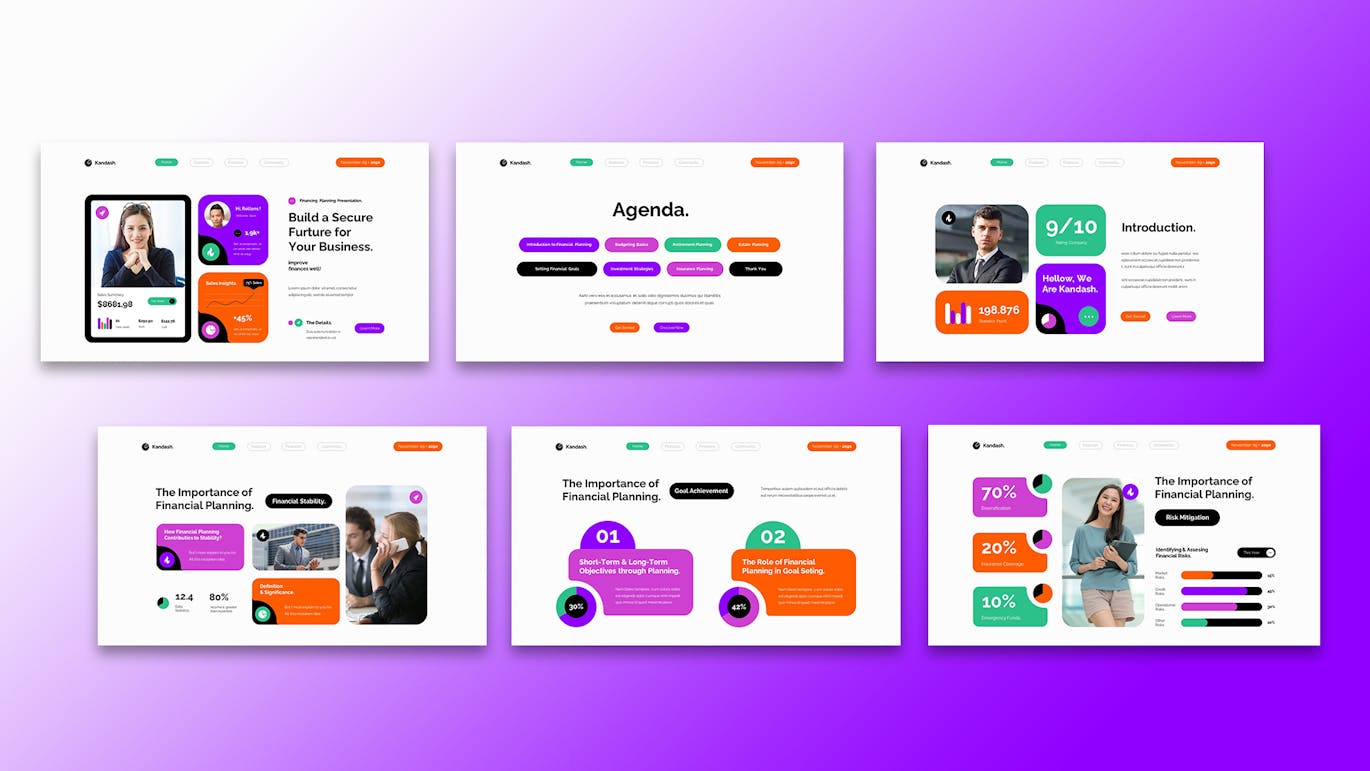 紫橙现代财务规划PPT模版 (PPTX,PPT)