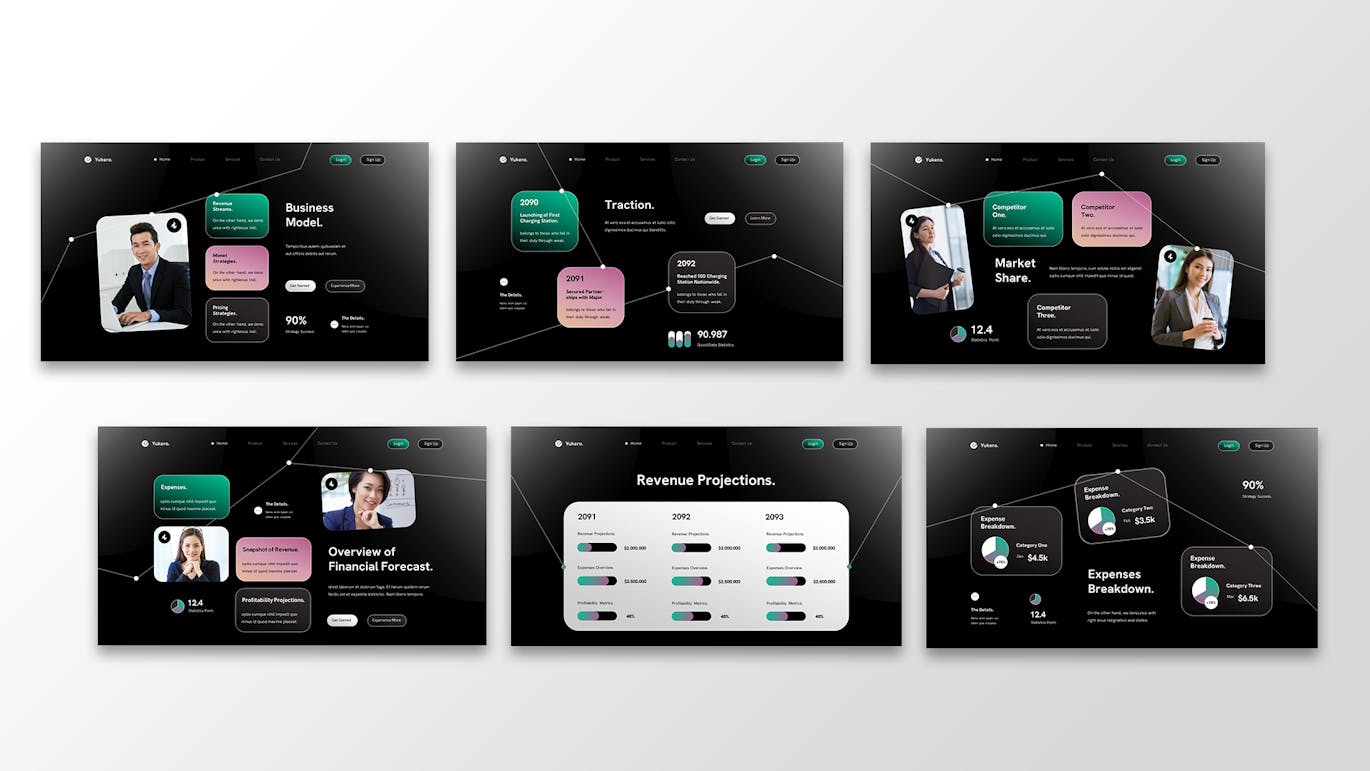 黑色创意投资PPT模版 (PPTX,PPT)