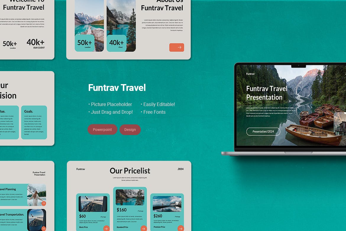 旅行简报PPT模版 (PPTX)