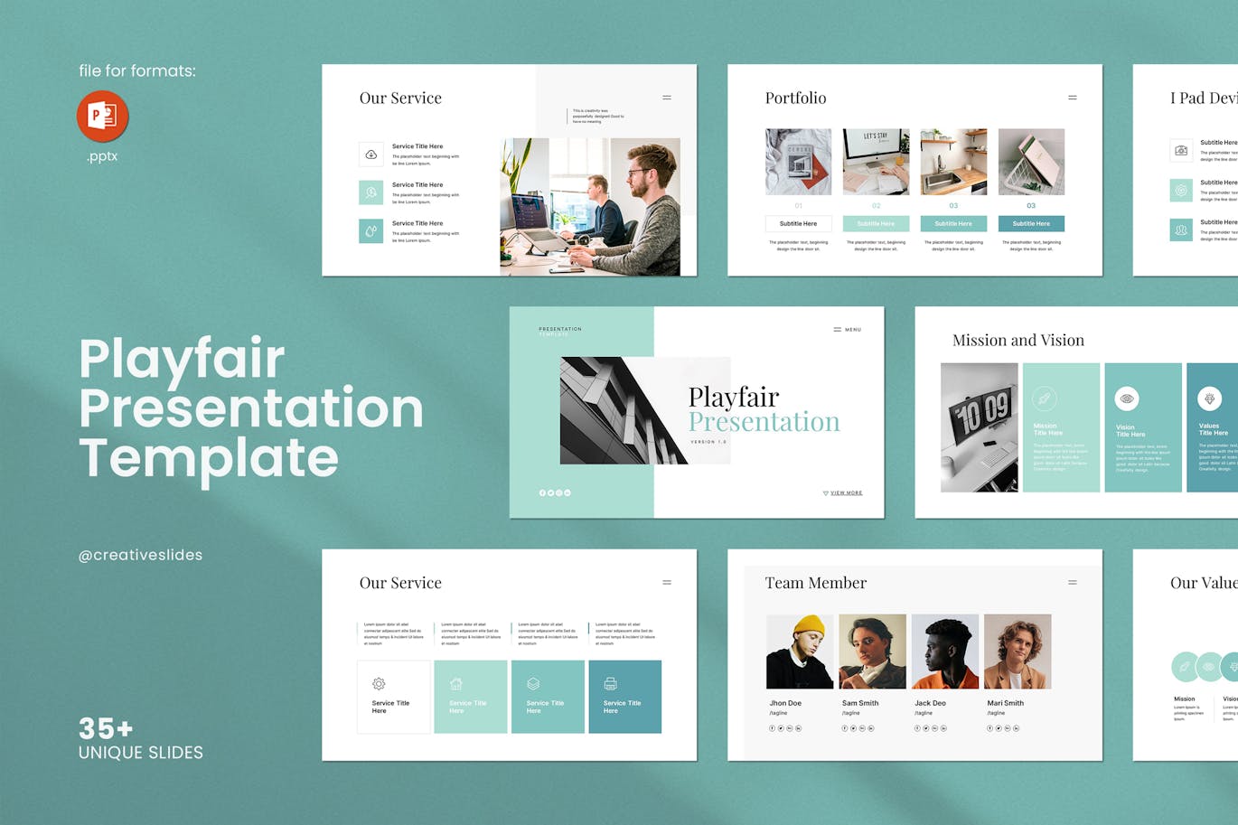 作品展示PPT模版 (PPTX)