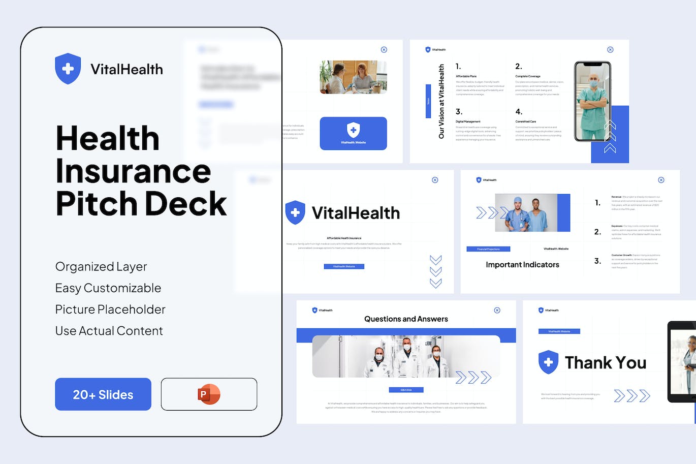 健康保险宣传材料 PPT模版 (PPTX,PPT)