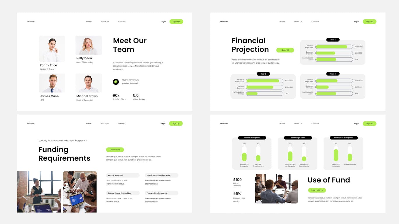 绿色简约现代初创公司宣传演讲稿PPT模版 (PPT,PPTX)