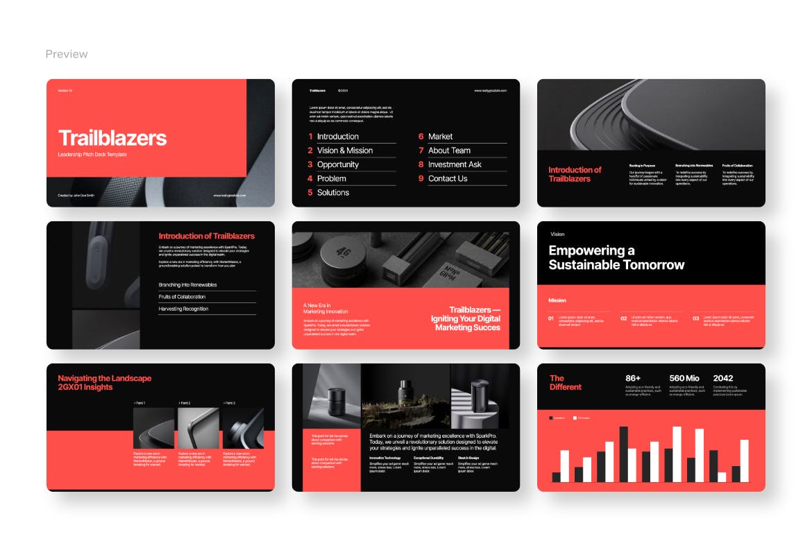 开拓者队现代优雅的宣传演讲稿PPT模版 (PPTX)