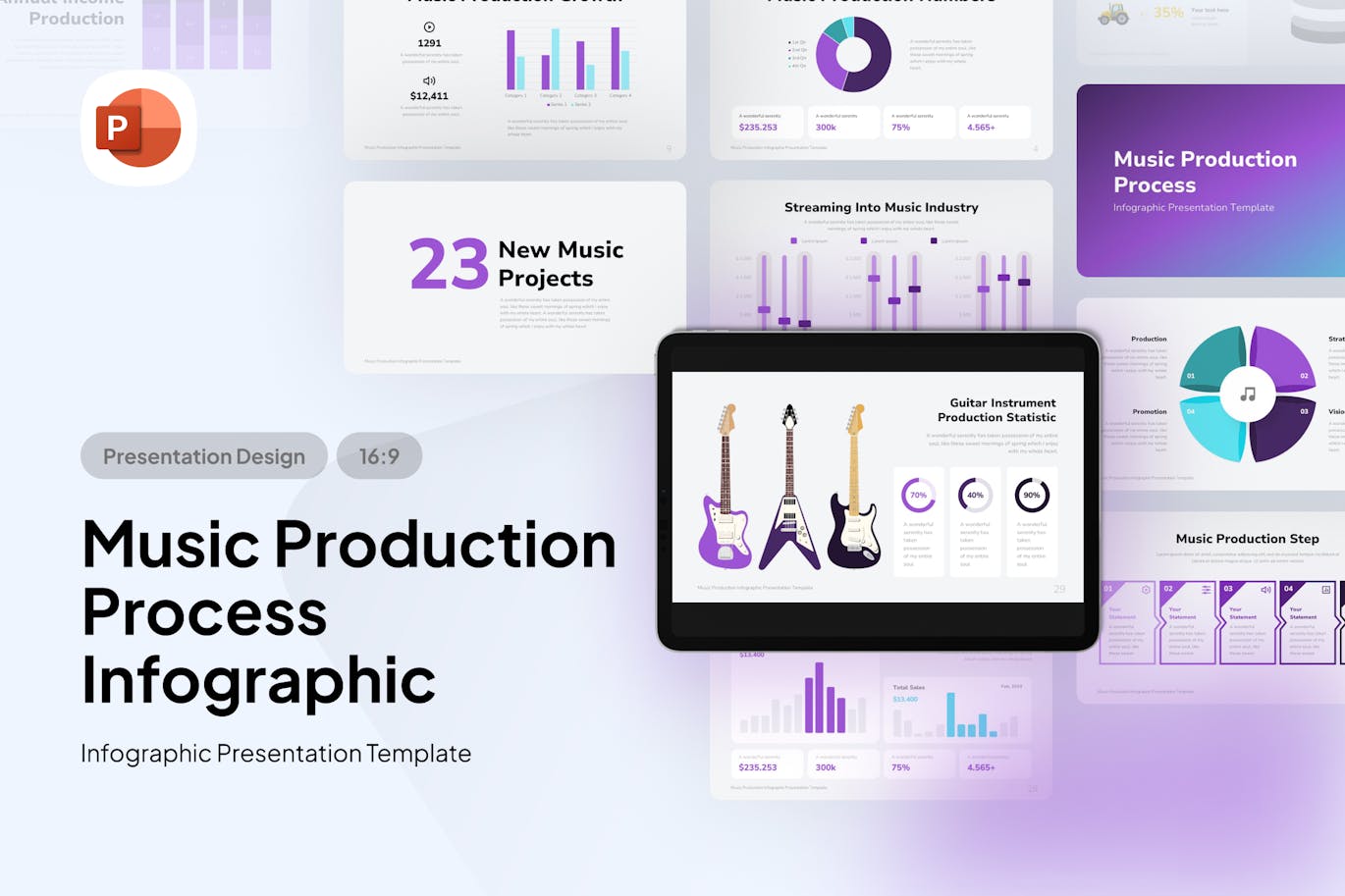 音乐制作流程 PPT模版 (PPTX)