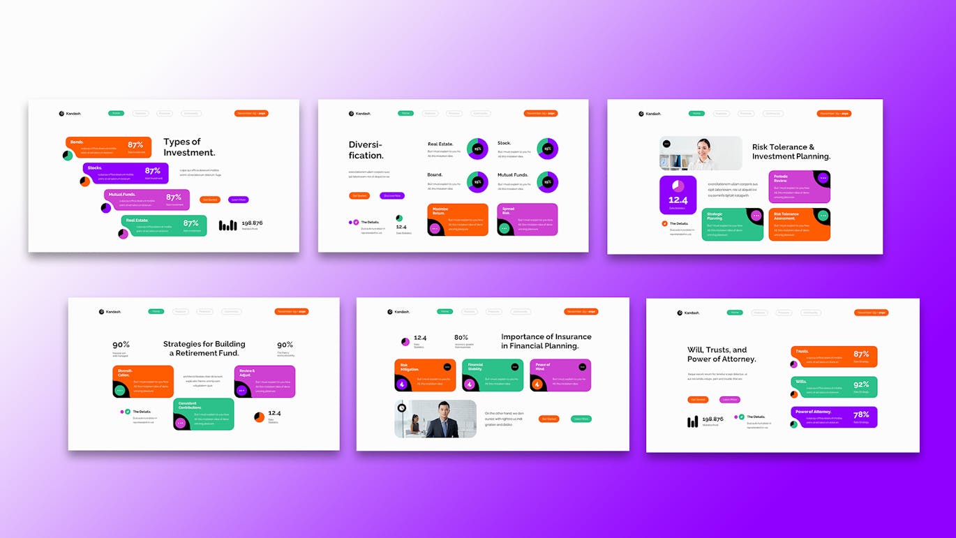 紫橙现代财务规划PPT模版 (PPTX,PPT)