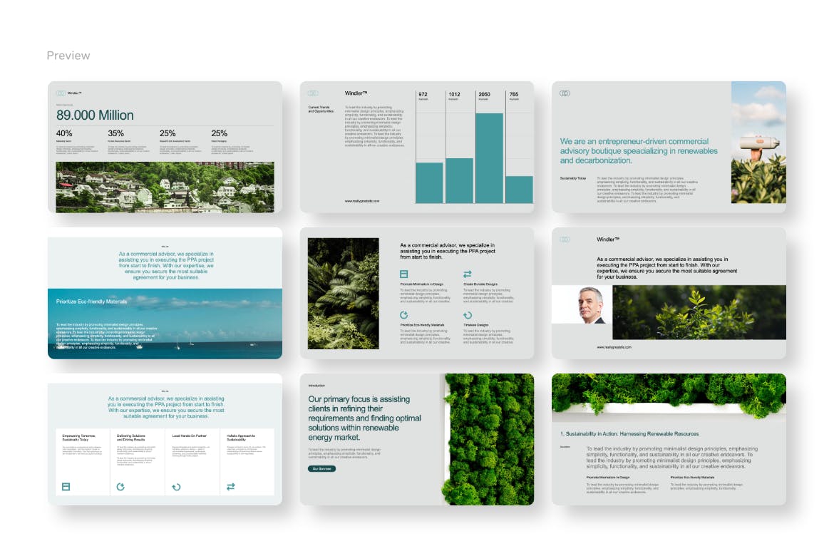 可持续发展业务简报PPT模版 (PPTX)