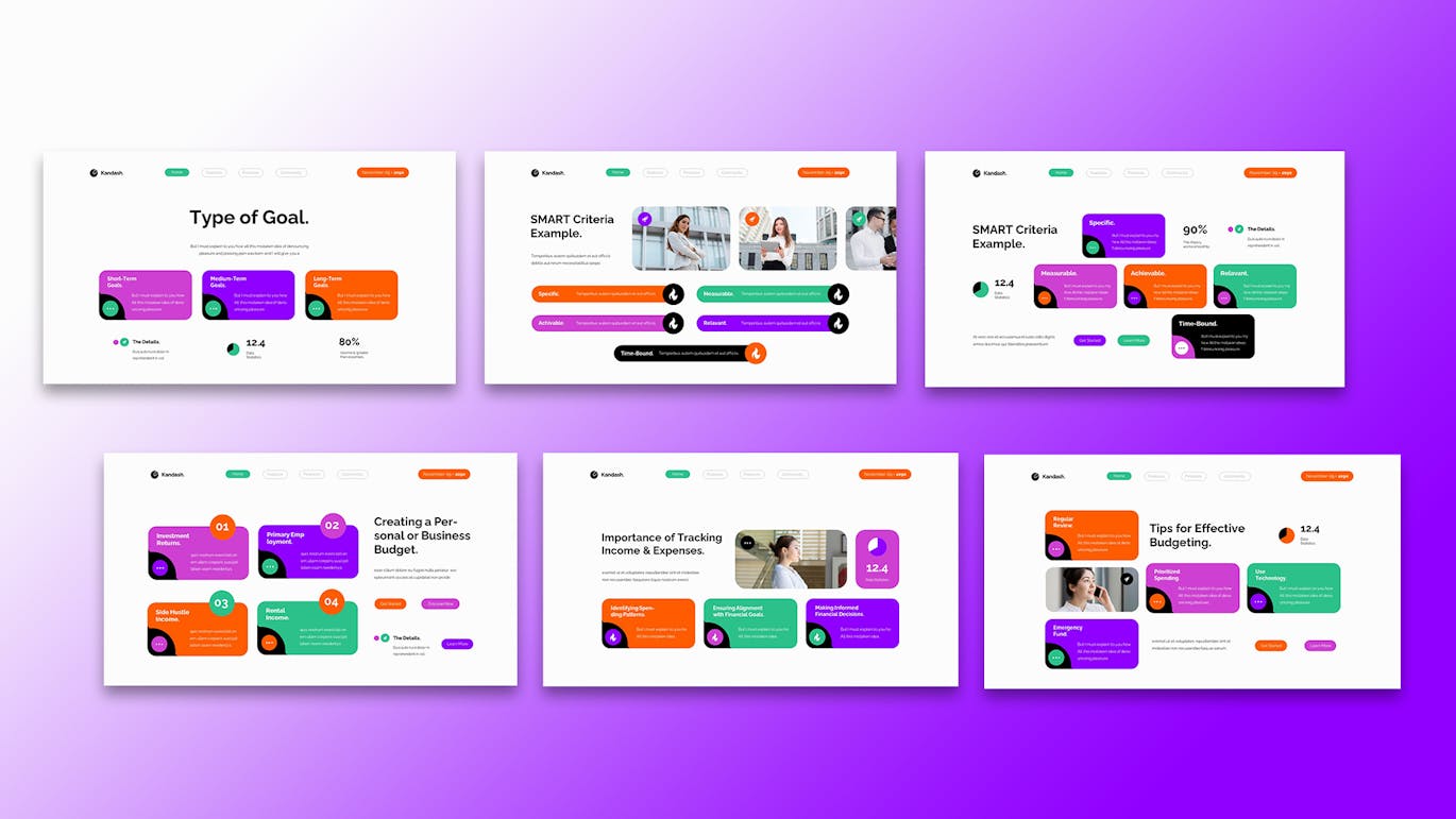 紫橙现代财务规划PPT模版 (PPTX,PPT)