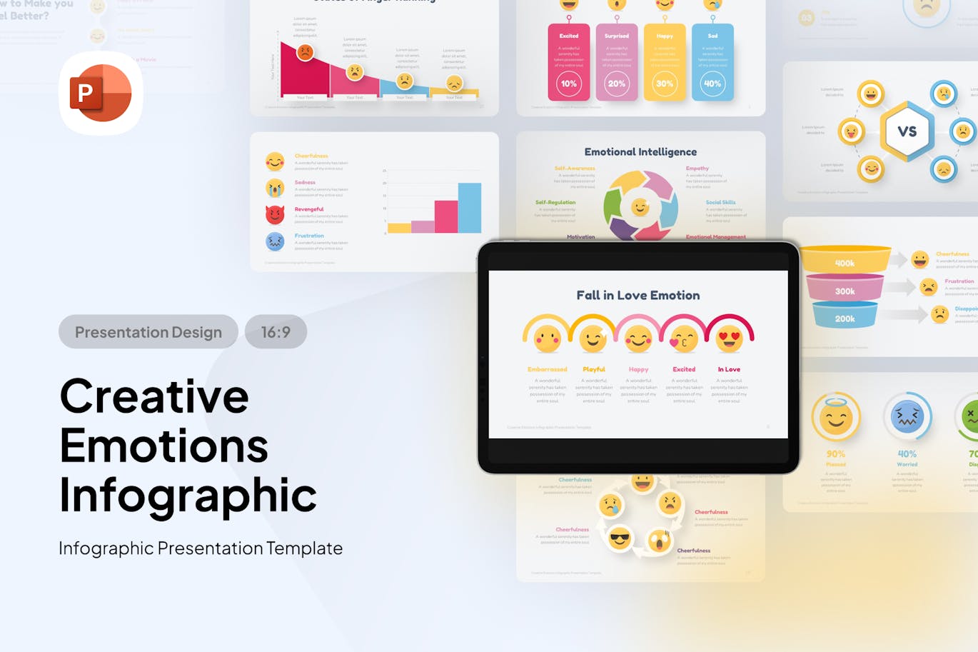 创意表情包信息图示PPT模版 (PPTX)