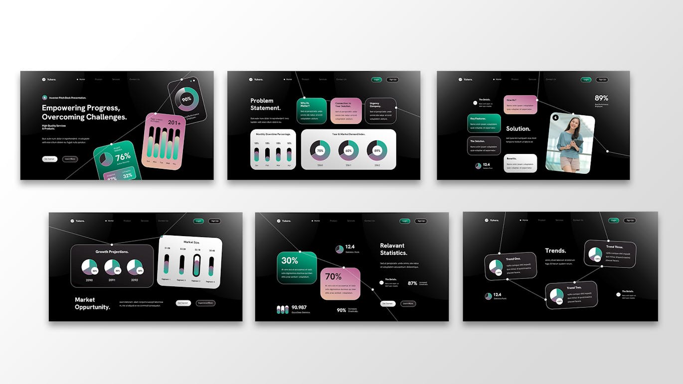 黑色创意投资PPT模版 (PPTX,PPT)