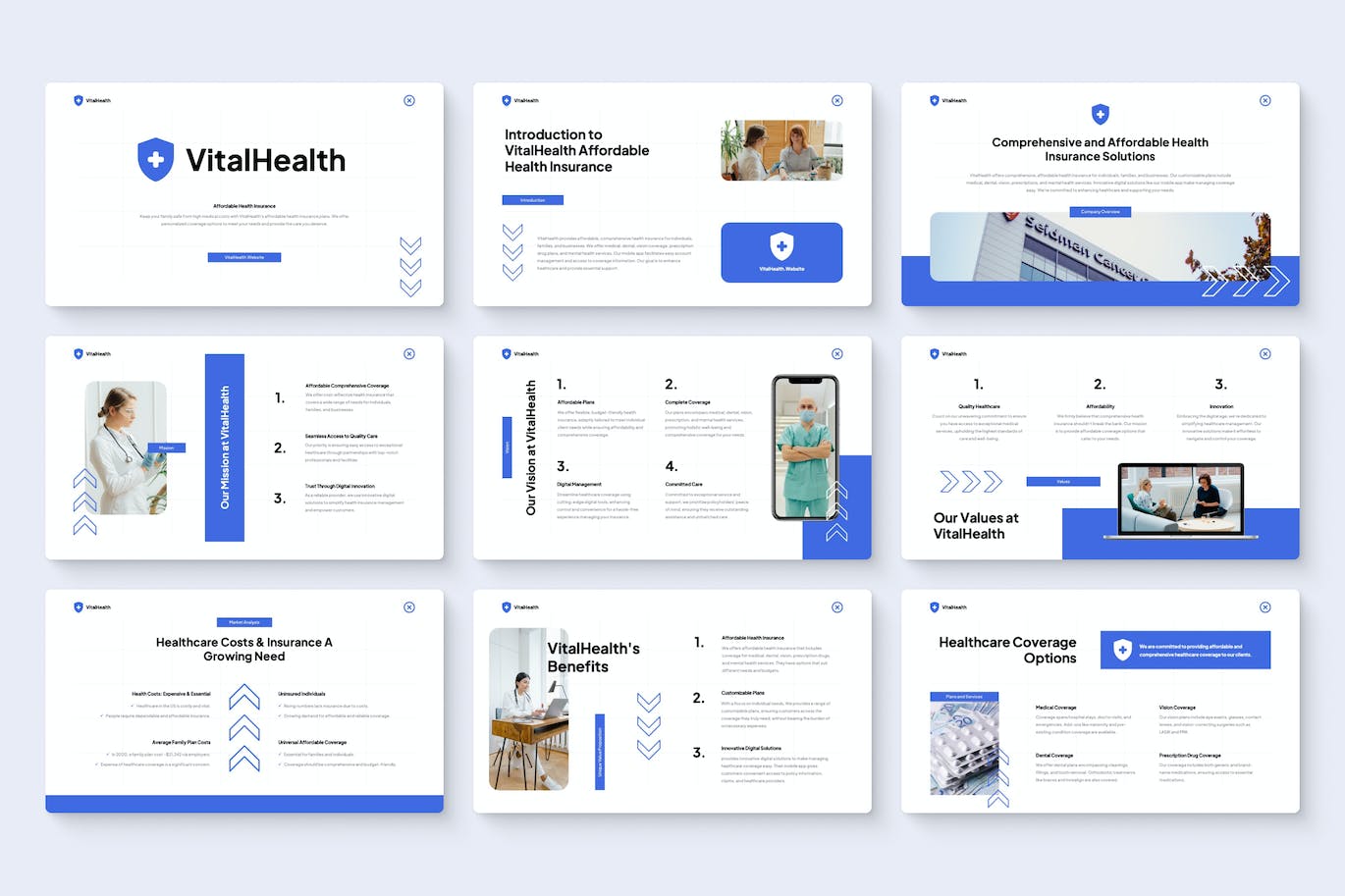 健康保险宣传材料 PPT模版 (PPTX,PPT)