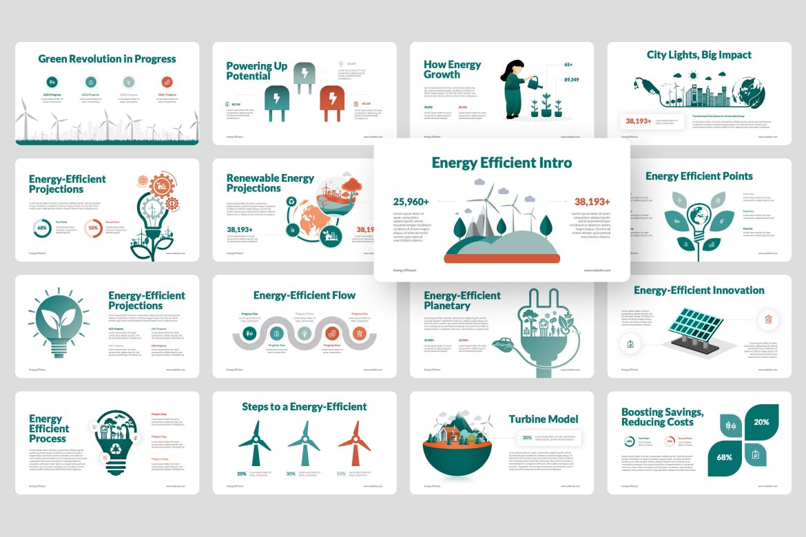 能源效率PPT模版 (PPTX)