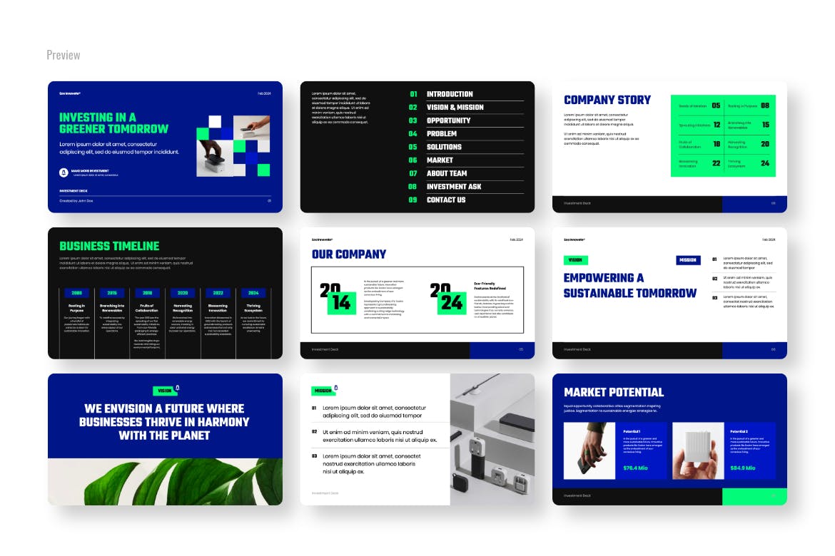 可持续发展宣传材料幻灯片PPT模版 (PPTX)