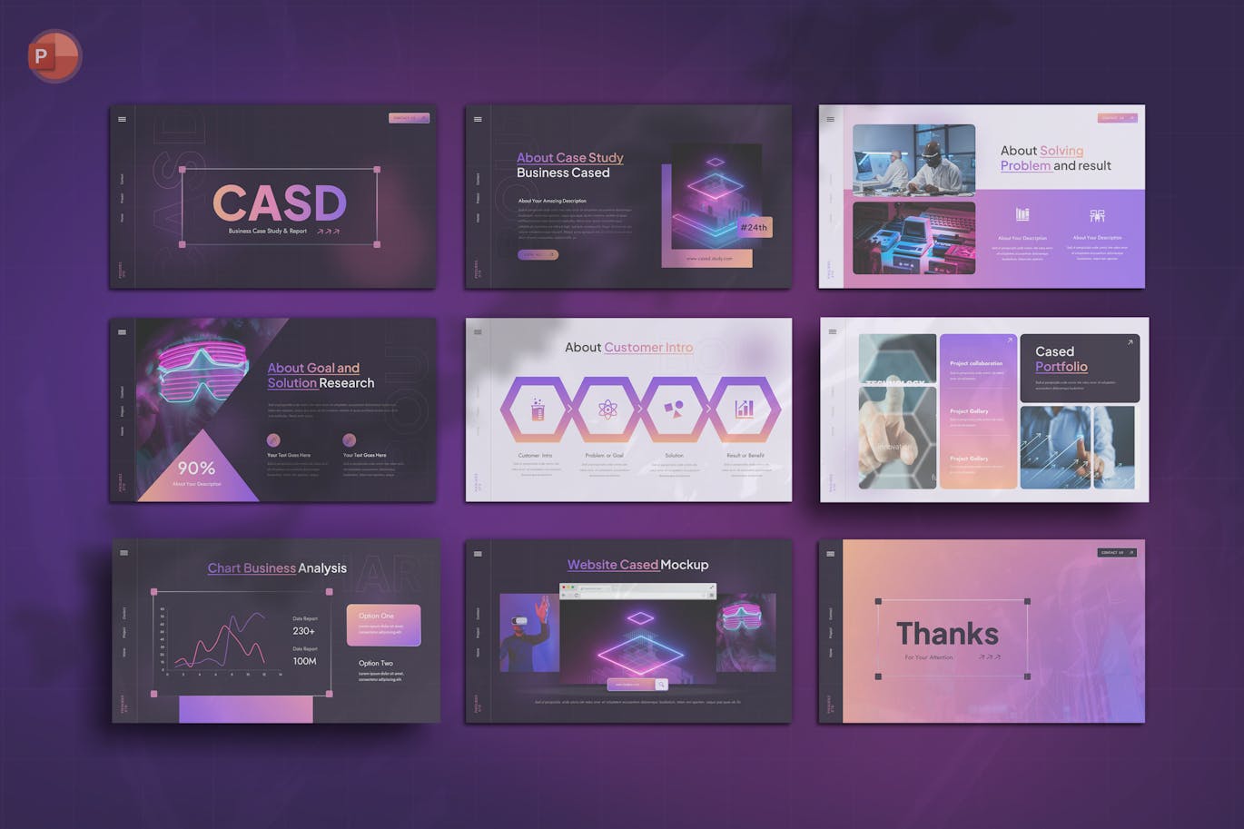 商业案例研究和报告 PPT模版 (PPTX,PPT)