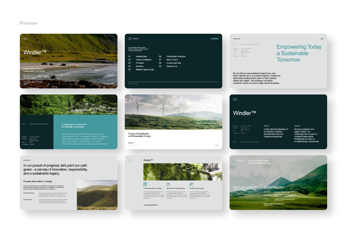可持续发展业务简报PPT模版 (PPTX)