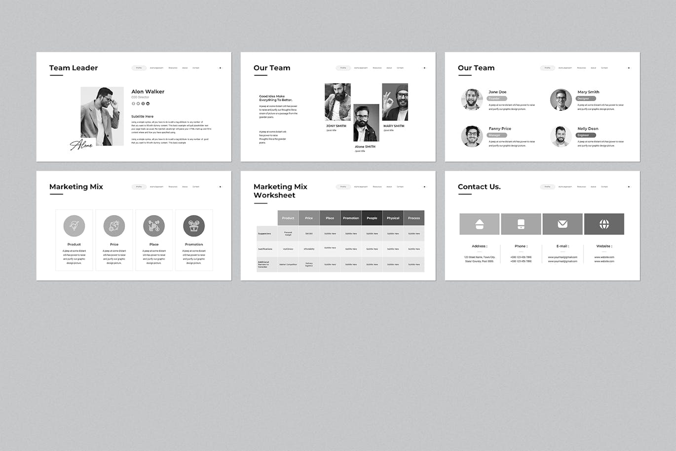 简洁的作品展示PPT模版 (PPTX)