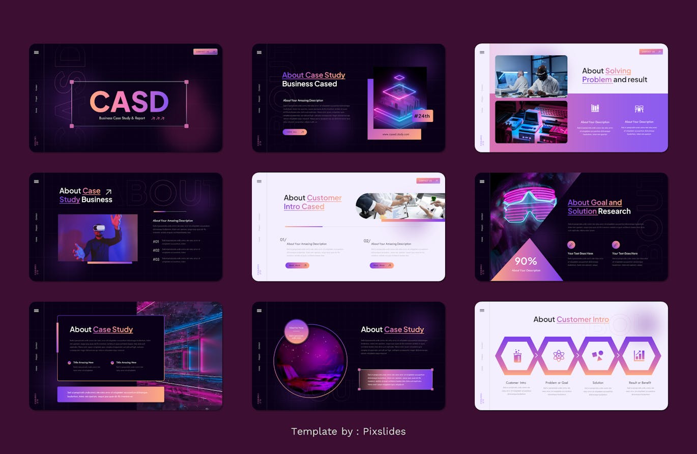 商业案例研究和报告 PPT模版 (PPTX,PPT)