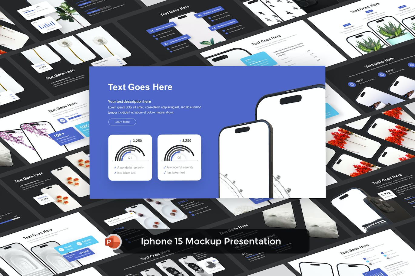 手机样机演示PPT模版 (PPTX)