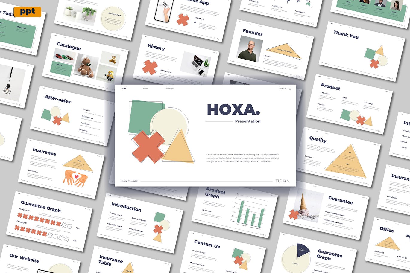 简约几何风演示模板PPT模版 (PPT,PPTX)