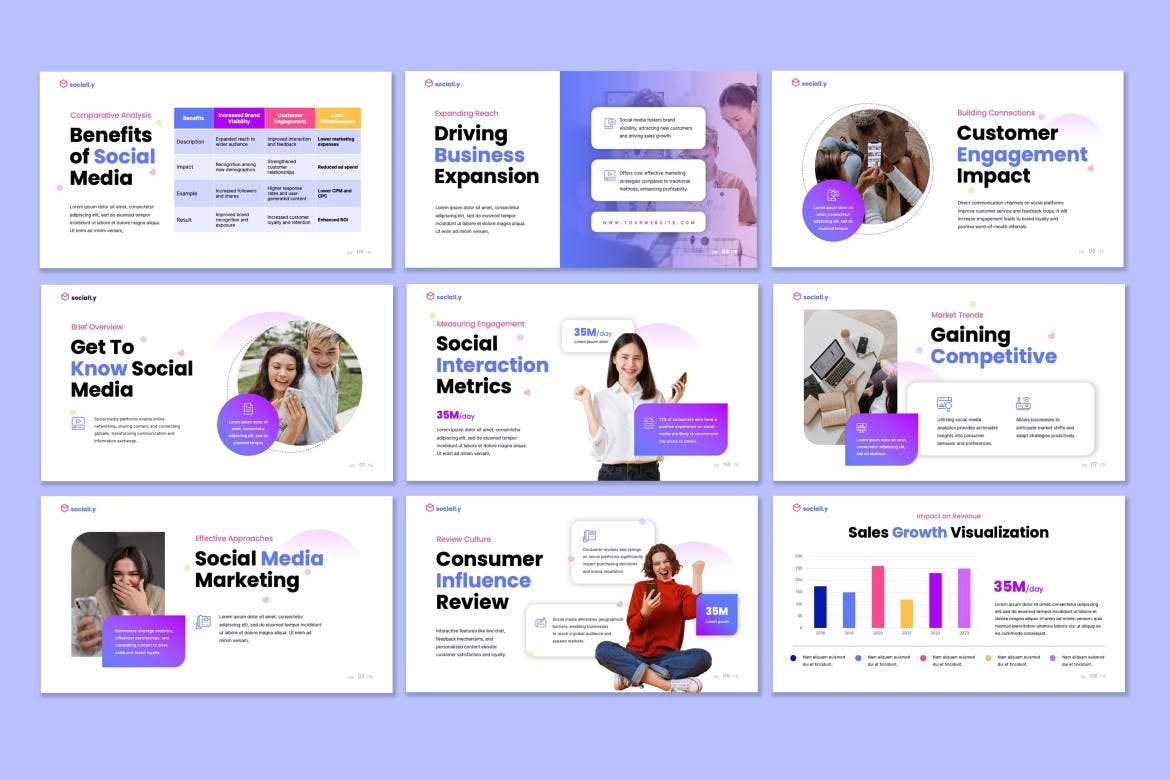 社交媒体效应 – PPT模版 (PPTX)