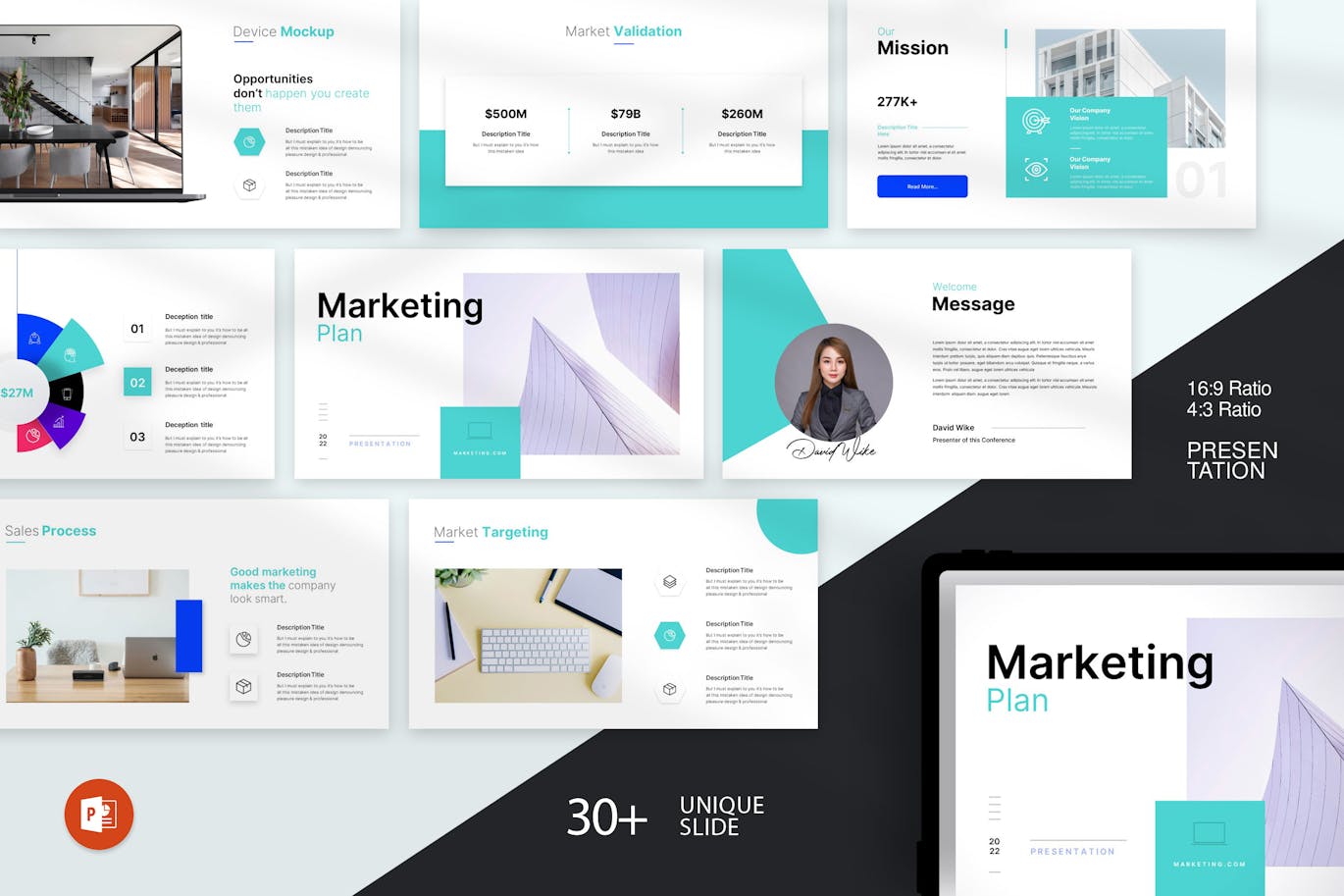 营销计划演示PPT模版 (PPTX)