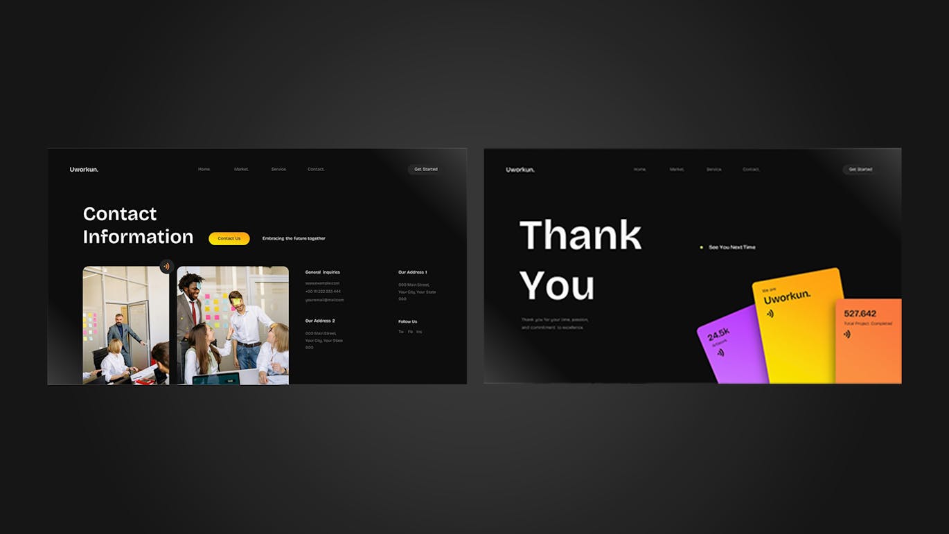 黑紫黄橙现代宣传板PPT模版 (PPT,PPTX)
