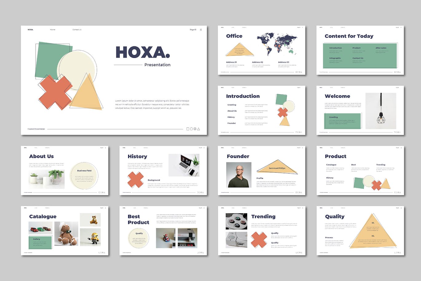 简约几何风演示模板PPT模版 (PPT,PPTX)