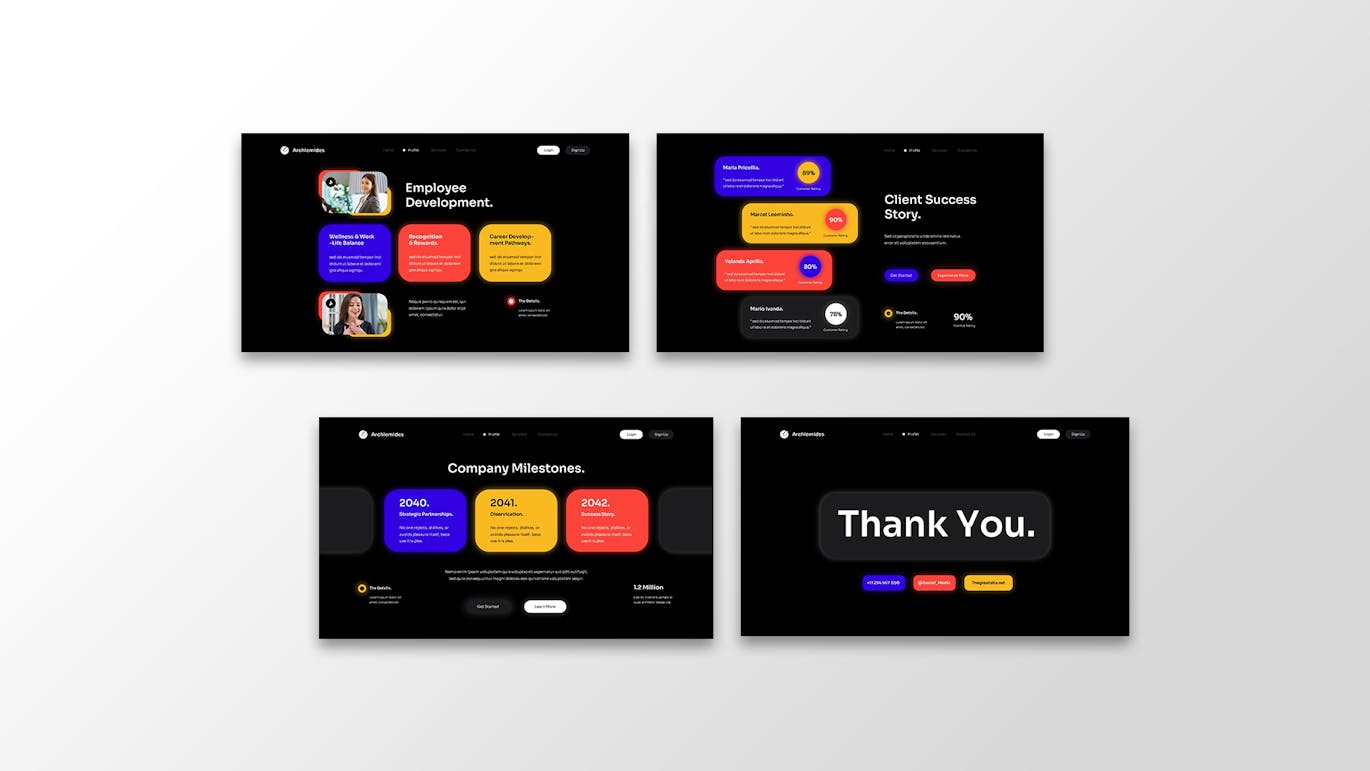 黑色现代多彩公司简介PPT模版 (PPTX,PPT)