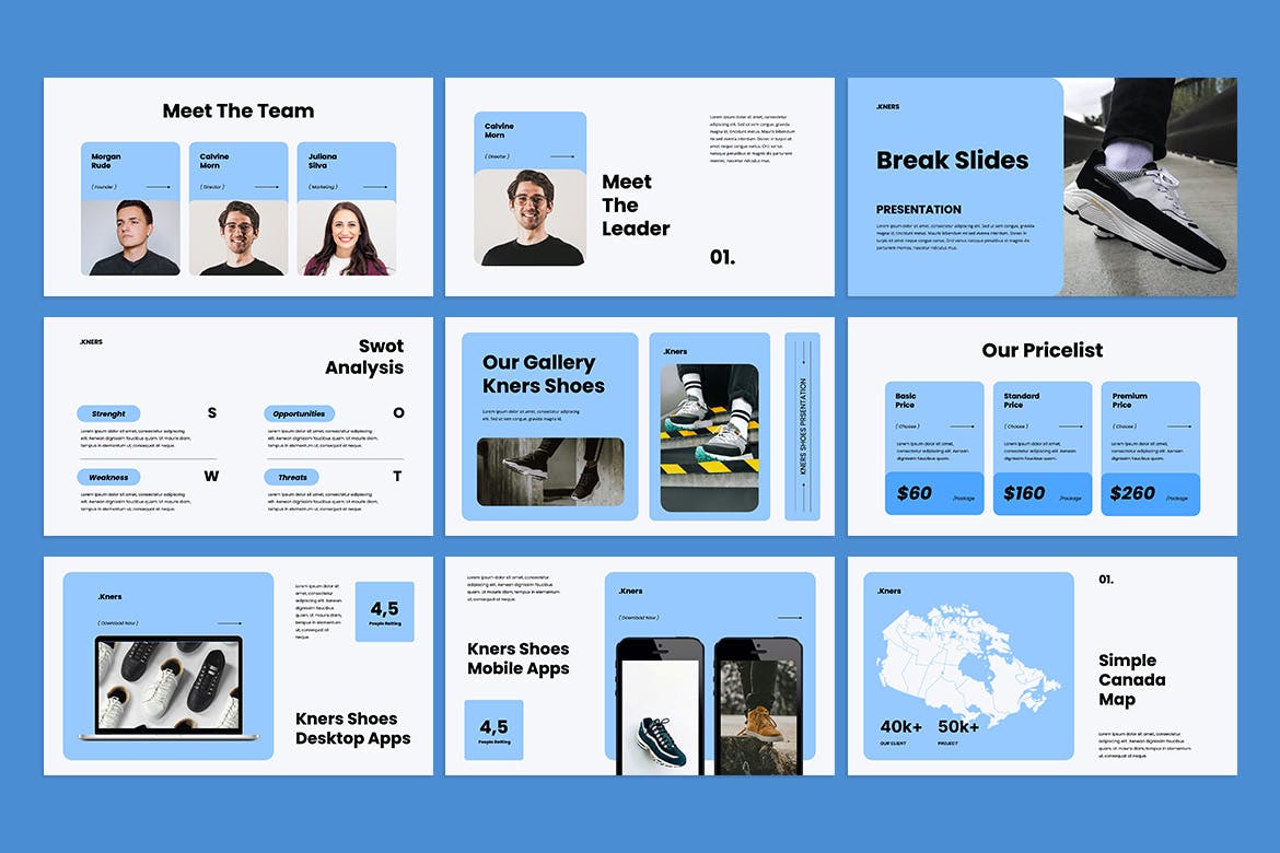 鞋子产品介绍PPT模版 (PPTX)