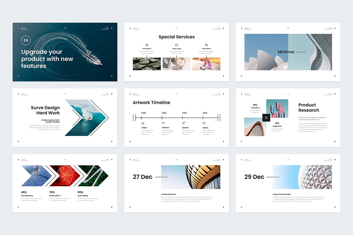 简约设计风格图文PPT模版 (PPT,PDF)