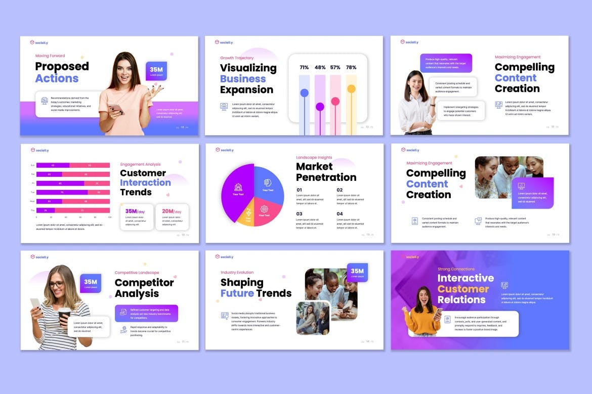 社交媒体效应 – PPT模版 (PPTX)