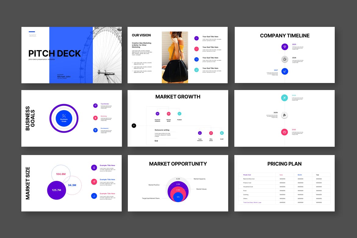 宣传材料演示模板PPT模版 (PPTX)